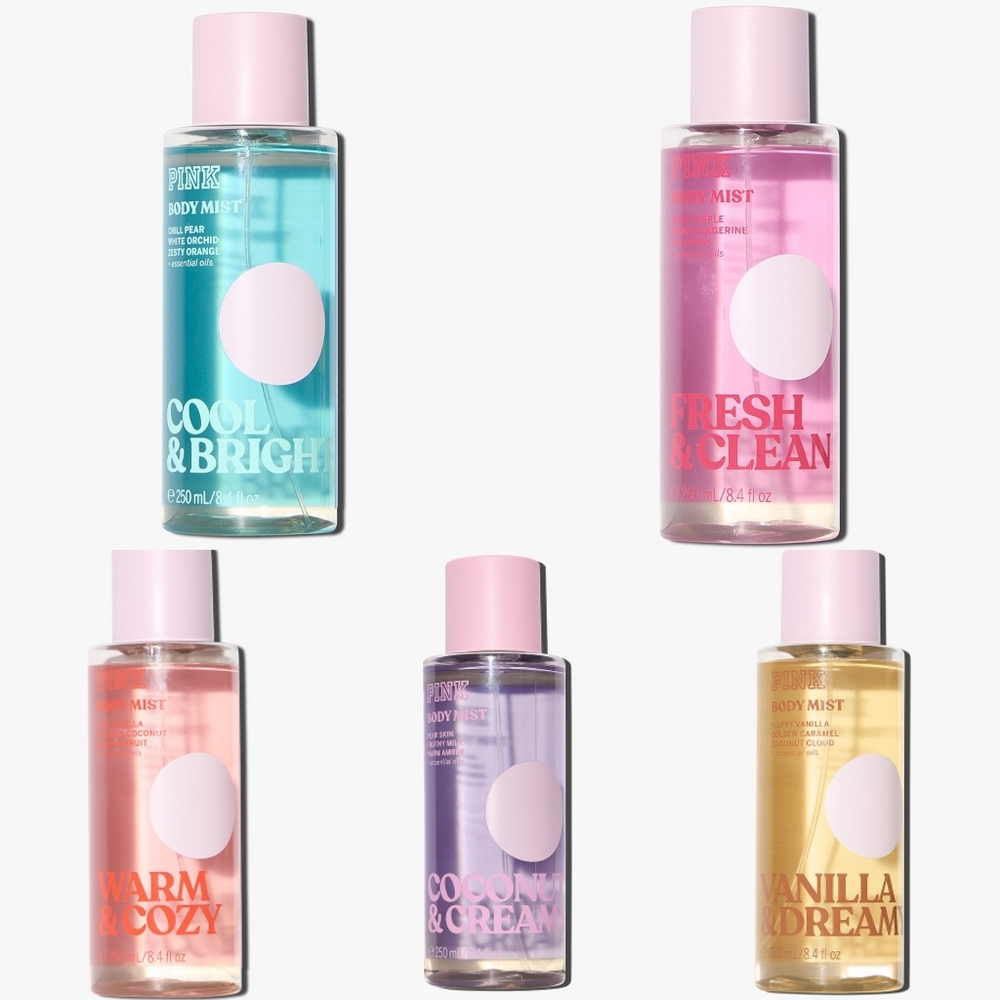 PINK Victoria's Secret Core Classics Fragrance Body Mist Set of 5 NEW